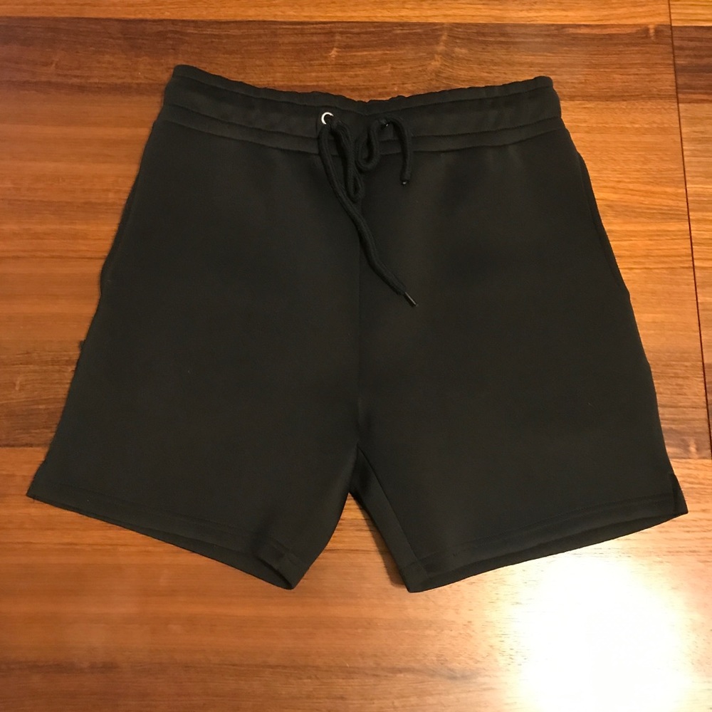 Black neoprene shorts
